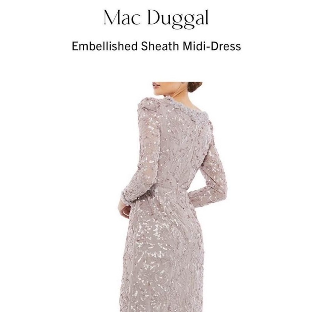 Mac Duggal Designer  NWT size 10 
lined sheath midi dress
Gorgeous! 
Final sale